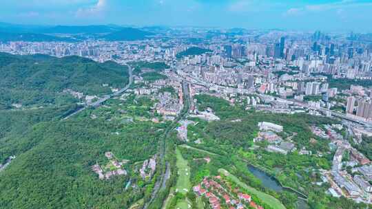 俯拍广州大景航拍天河区越秀区