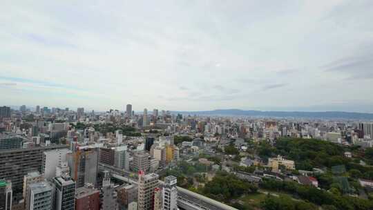 日本 大阪城市全景 大阪市区 7934