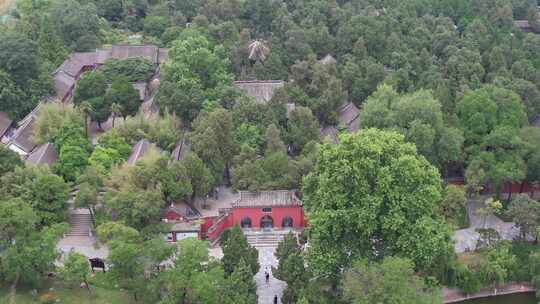 河南南阳卧龙岗武侯祠风景区航拍