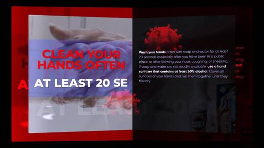 时尚动感病毒预防文本介绍宣传片展示AE模板