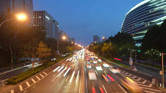 城市夜晚 城市车流 北京车流  夜晚车流