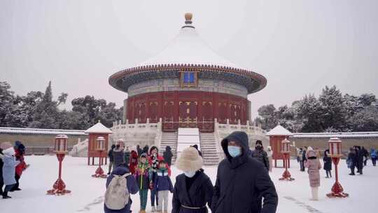 北京天坛雪景4K