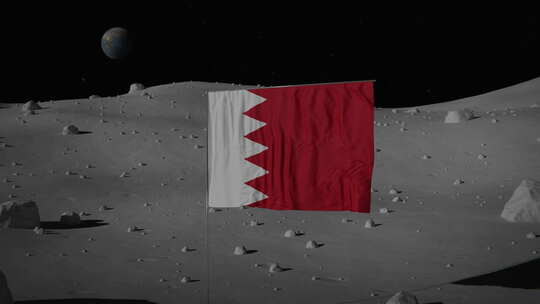 月球上的巴林国旗|超高清|60fps