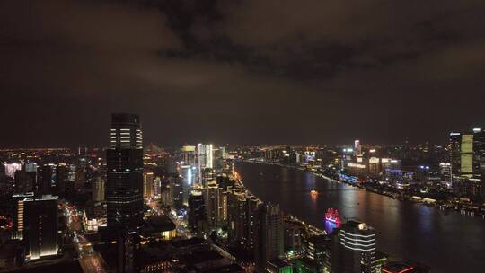 北外滩陆家嘴夜景航拍