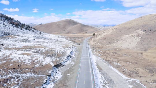 航拍藏区高原公路