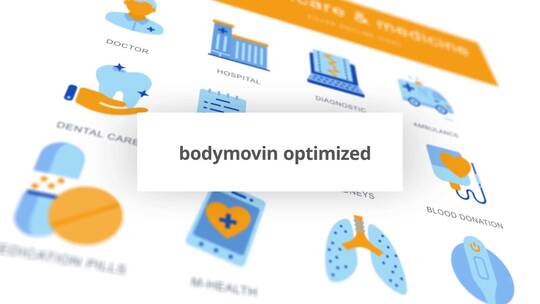 创意卡通医疗保健动画图标展示AE模板