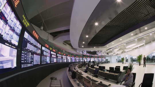 电视台播出监看机房 延时拍摄素材