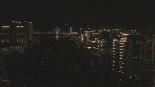 城市大楼夜景航拍视频素材模板下载