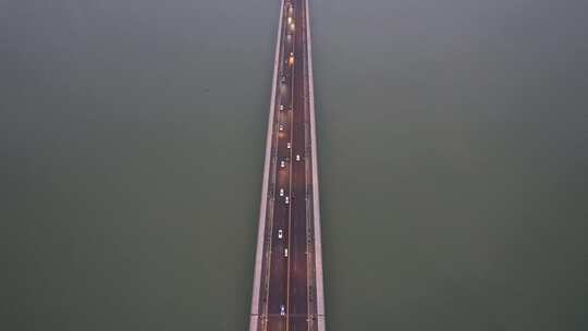 安徽蚌埠龙子湖大桥夜景航拍