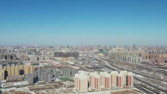 航拍雪景 冬至节气 冬天雪景  冬季