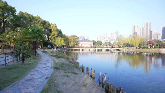 武汉东西湖常青花园中心公园风景