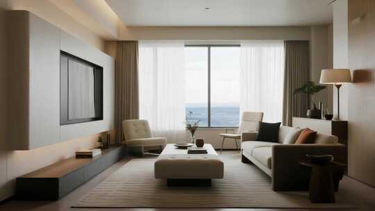 现代简约风格客厅室内场景