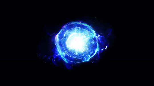 蓝色发光能量球特效素材