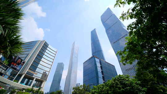广州珠江新城 仰拍仰视高楼大厦视频素材模板下载