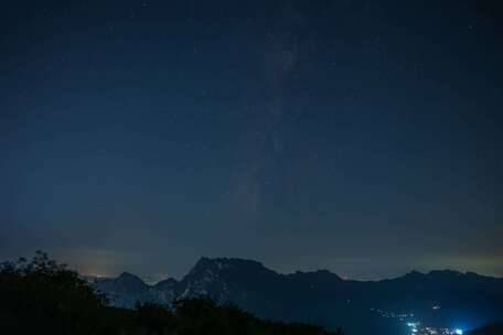 嵩顶草甸夏天星空延时