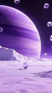 紫色星球3D合成场景