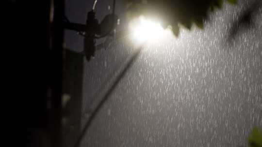 城市夏季雨天降水唯美空镜头视频素材模板下载