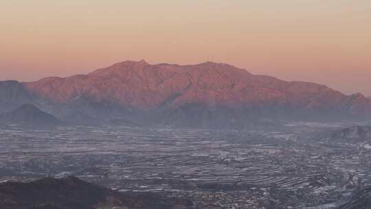 航拍农村雪景