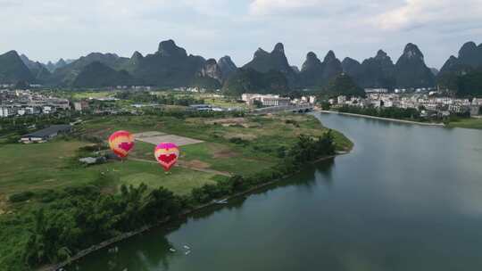 桂林山水风光航拍全景