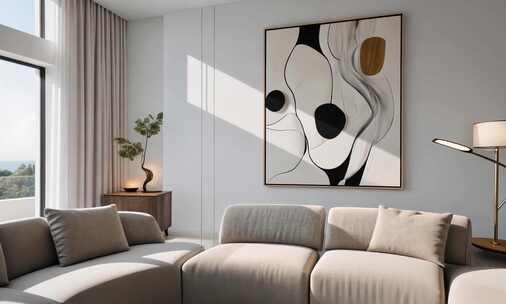 现代简约风格客厅室内场景