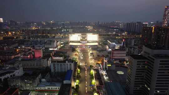 昆明城市夜景航拍