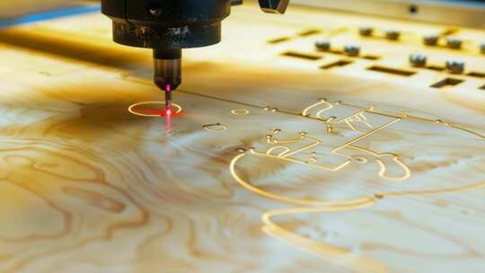 机器木材雕刻加工特写