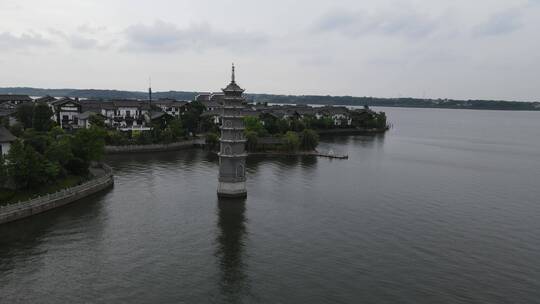 航拍湖南岳阳湘阴洋沙湖国际旅游度假区