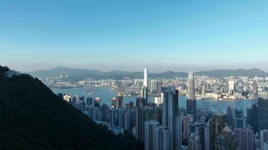 香港维多利亚港航拍香港城市建筑风光风景