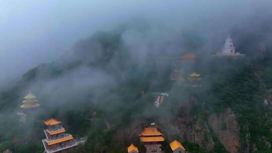 航拍辽宁辽阳龙峰寺