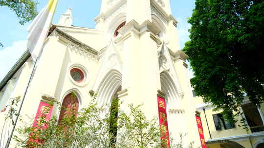 广州老街沙面大街历史景观欧式建筑