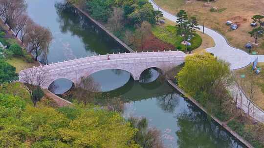 江南水乡小桥流水航拍风景大自然风光美景浙