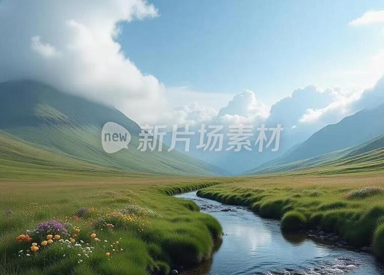 一张有山有水有树的风景图