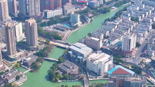 江苏省无锡市梁溪区航拍城市大景全景风景风