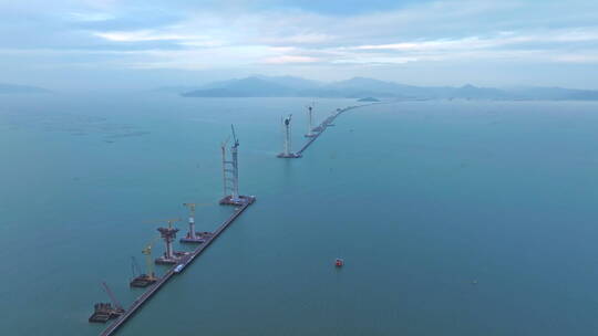 航拍珠海黄茅海大桥视频素材模板下载
