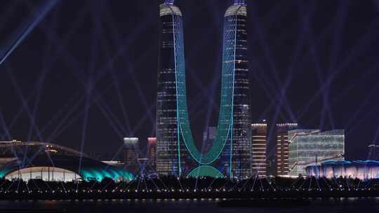 杭州城市天际线与亚运会开幕式灯光秀