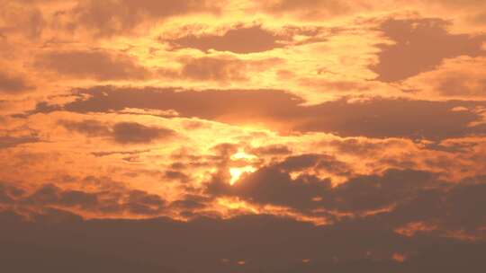 黄昏天空日落延时太阳云层夕阳特写时间流逝