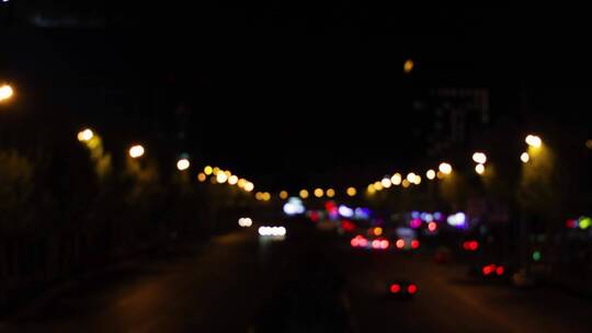 夜晚的车流 霓虹灯视频素材模板下载