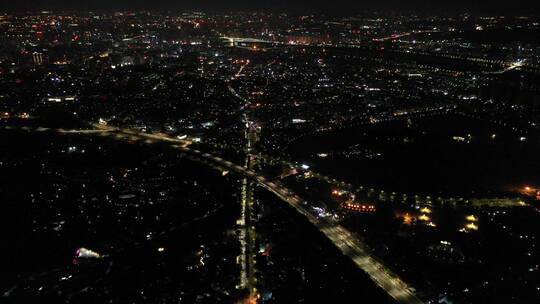 泉州大景500米高空航拍泉州市区夜景城市