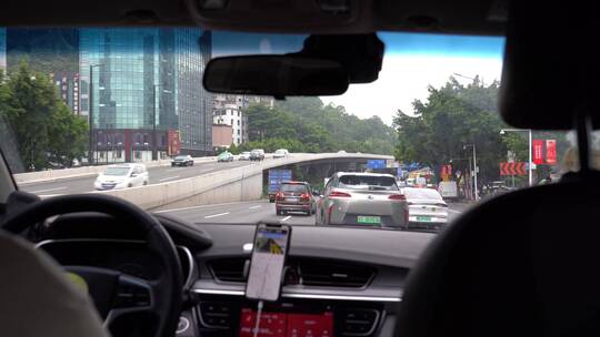 广州的士出租车驾驶车窗隧道视频素材模板下载