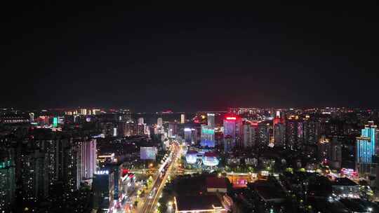 航拍四川泸州夜景泸州蜀泸大道夜景