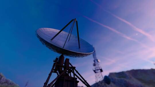 4K 卫星雷达扫描信号传输视频素材模板下载