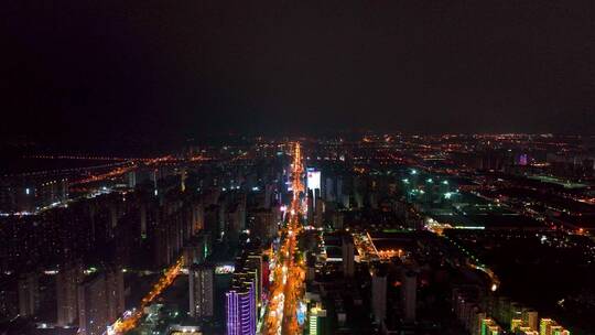 4K航拍长沙县星沙夜景9