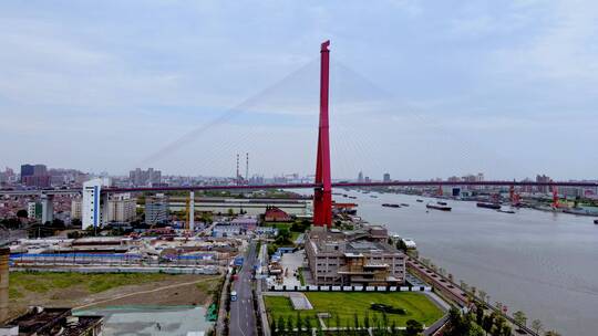 杨浦大桥航拍风光视频素材模板下载