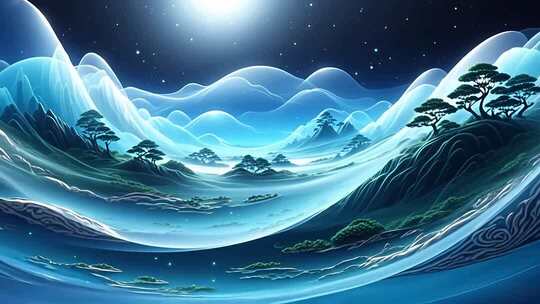 山水古风动画背景素材