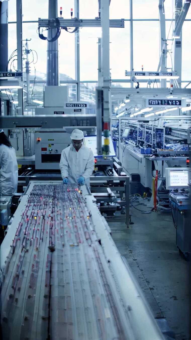 工厂工人操作生产线