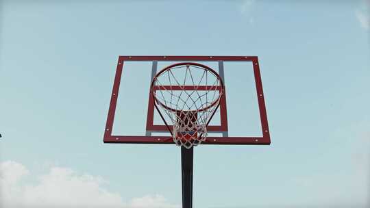 篮球场的篮筐视频素材模板下载