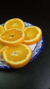 新鲜有机橙子伦晚橙切片
