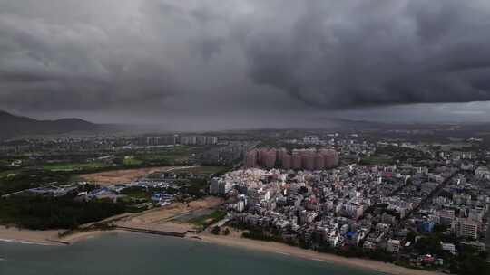 海南陵水新村渔港航拍