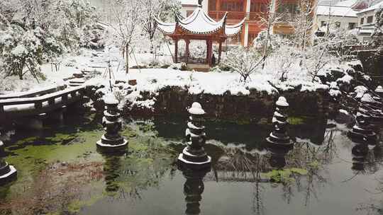 杭州法喜寺雪景浙江雪景古建筑雪景