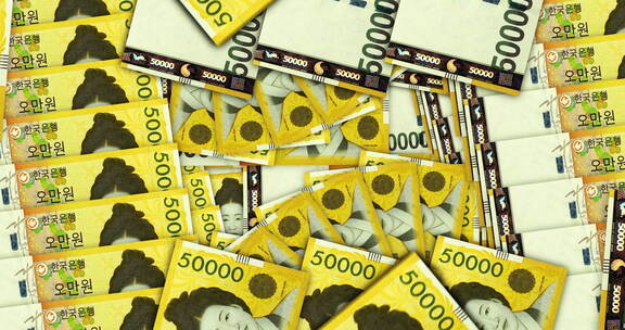 韩国在扇形马赛克图案循环中赢得钞票